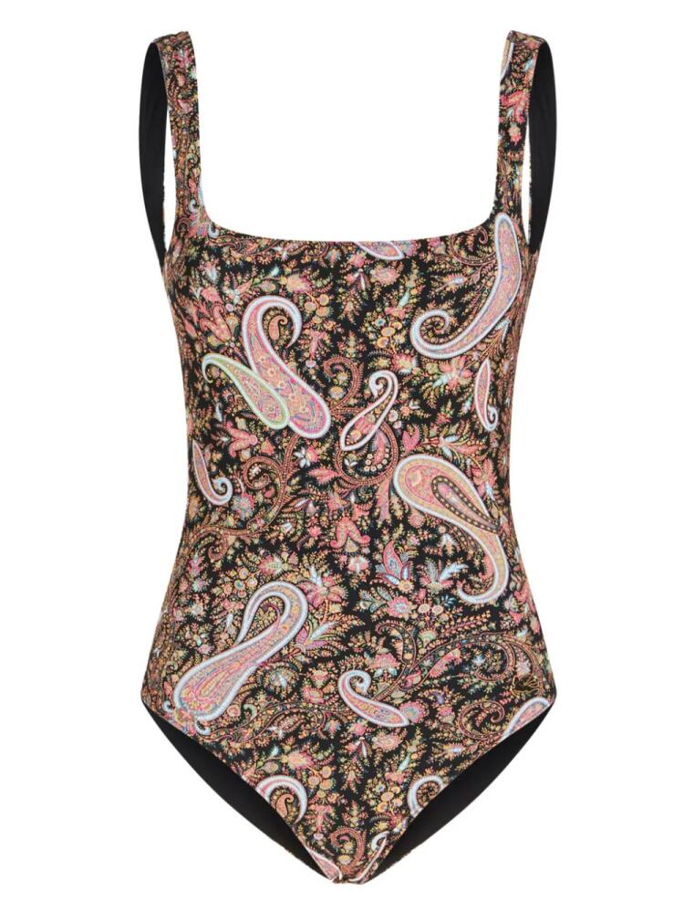 ETRO paisley-print square-neck swimsuit - Black Cover