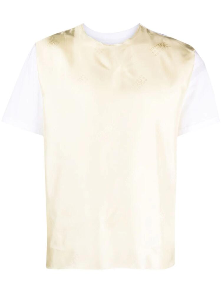 MM6 Maison Margiela numbers motif-print panelled T-shirt - Neutrals Cover