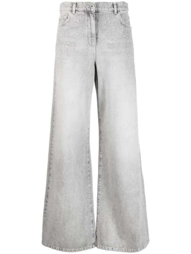 Patrizia Pepe high-waisted wide-leg jeans - Grey Cover