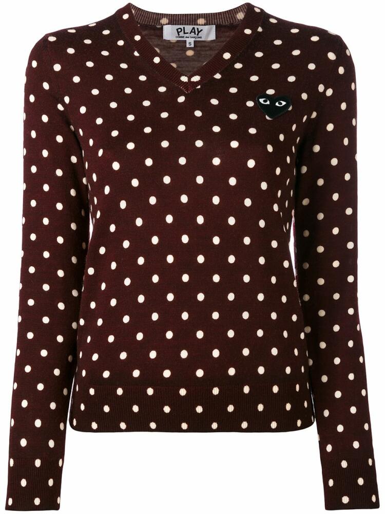 Comme Des Garçons Play dotted V-neck jumper - Pink Cover