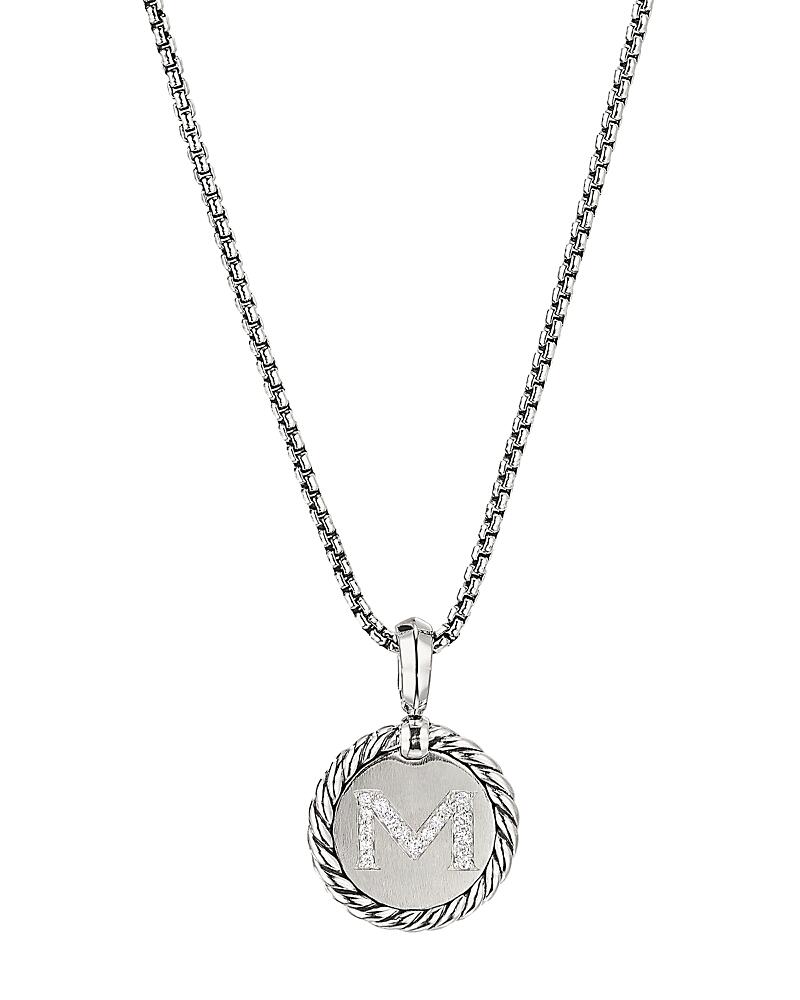 David Yurman Sterling Silver Cable Collectibles Initial Charm Necklace with Diamonds, 18 Cover