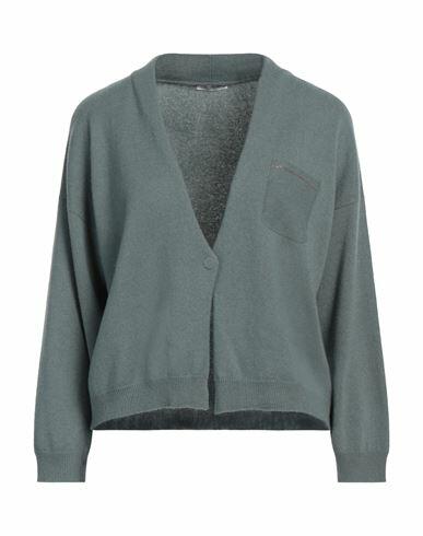 Peserico Woman Cardigan Sage green Virgin Wool, Silk, Cashmere Cover