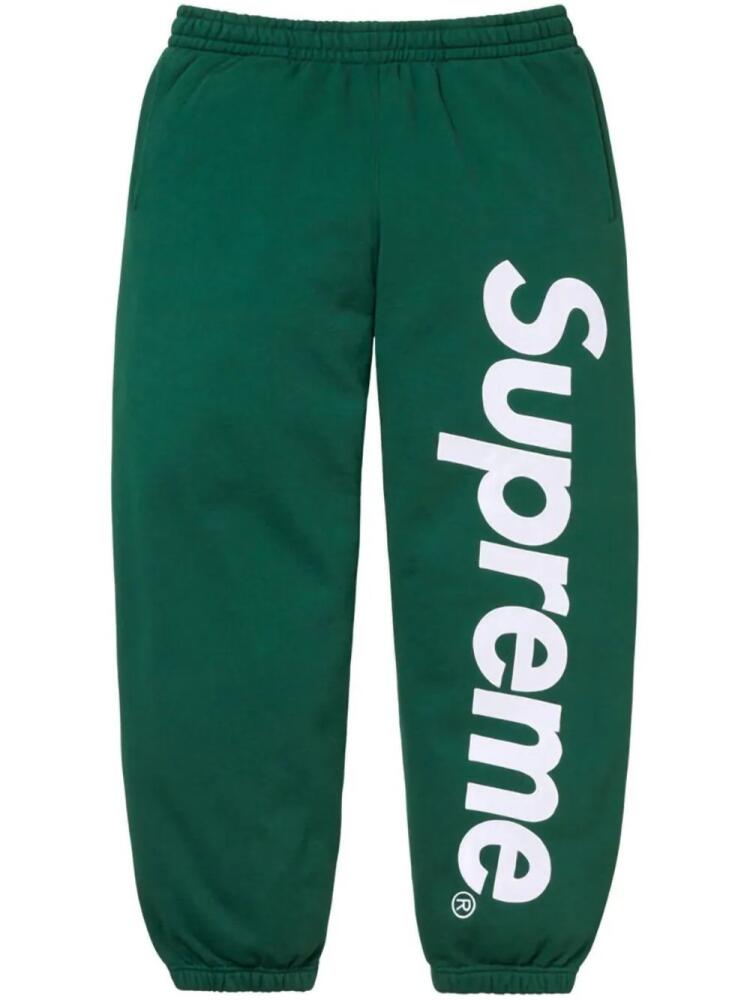 Supreme satin-appliqué cotton track pants - Green Cover