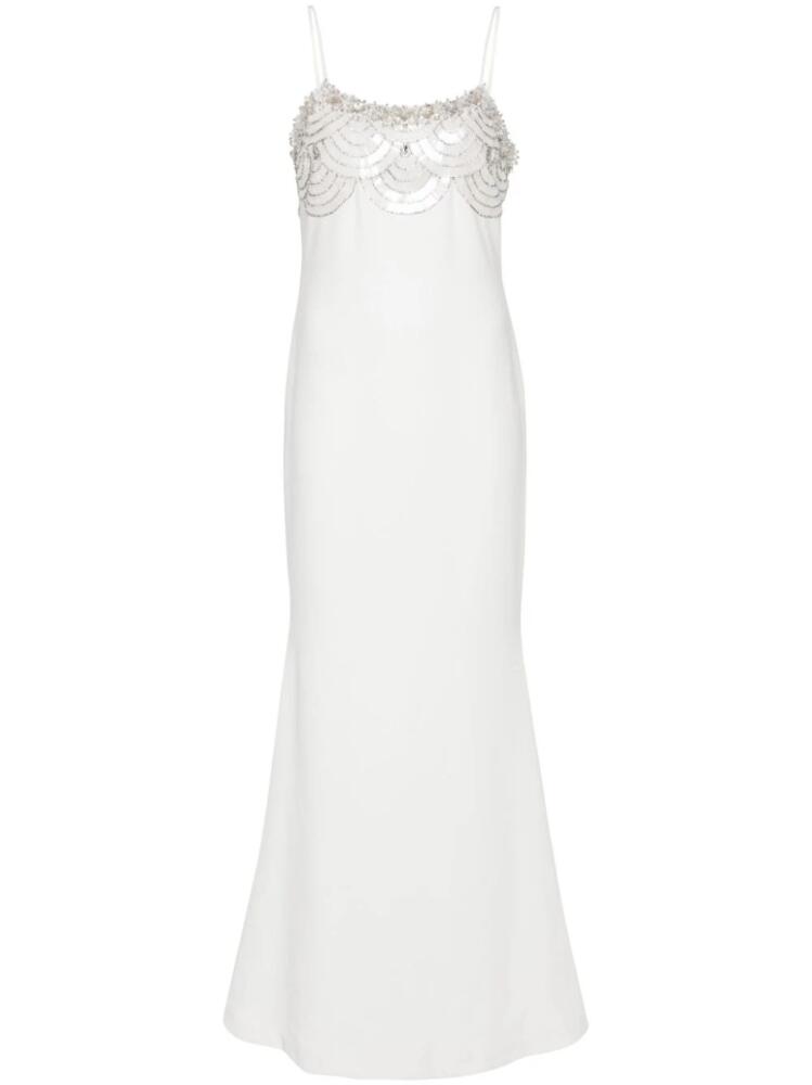 Amen crystal-embellishment crepe maxi dress - White Cover