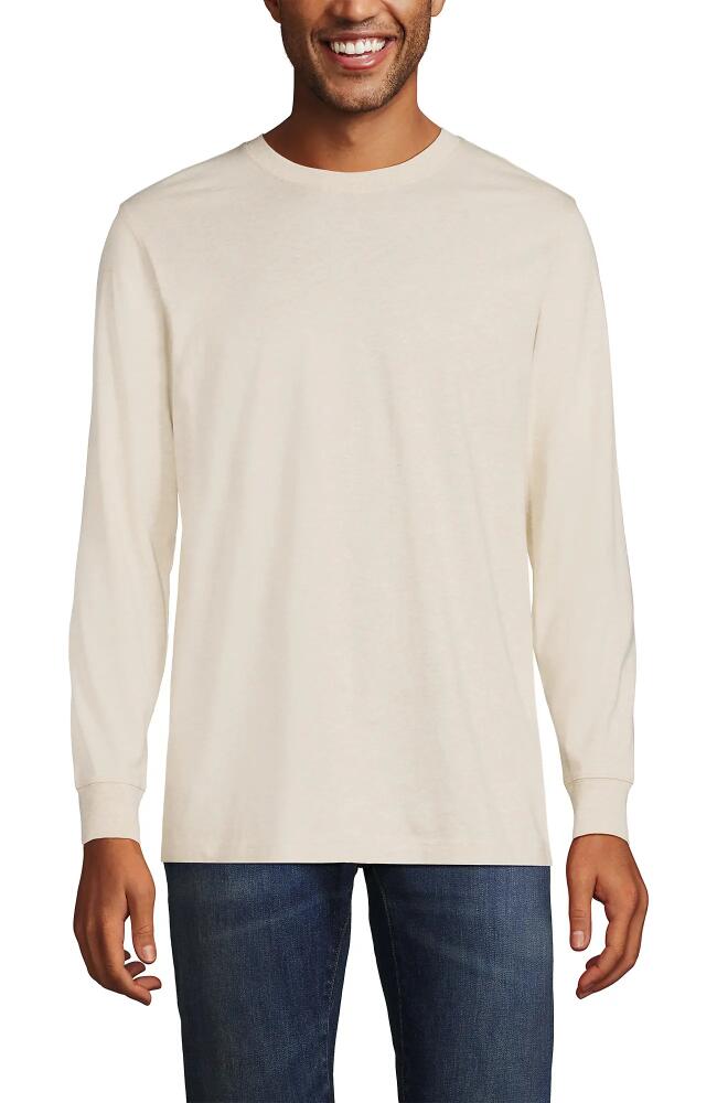 Lands' End Super-T Long Sleeve T-Shirt in Flax Heather Cover