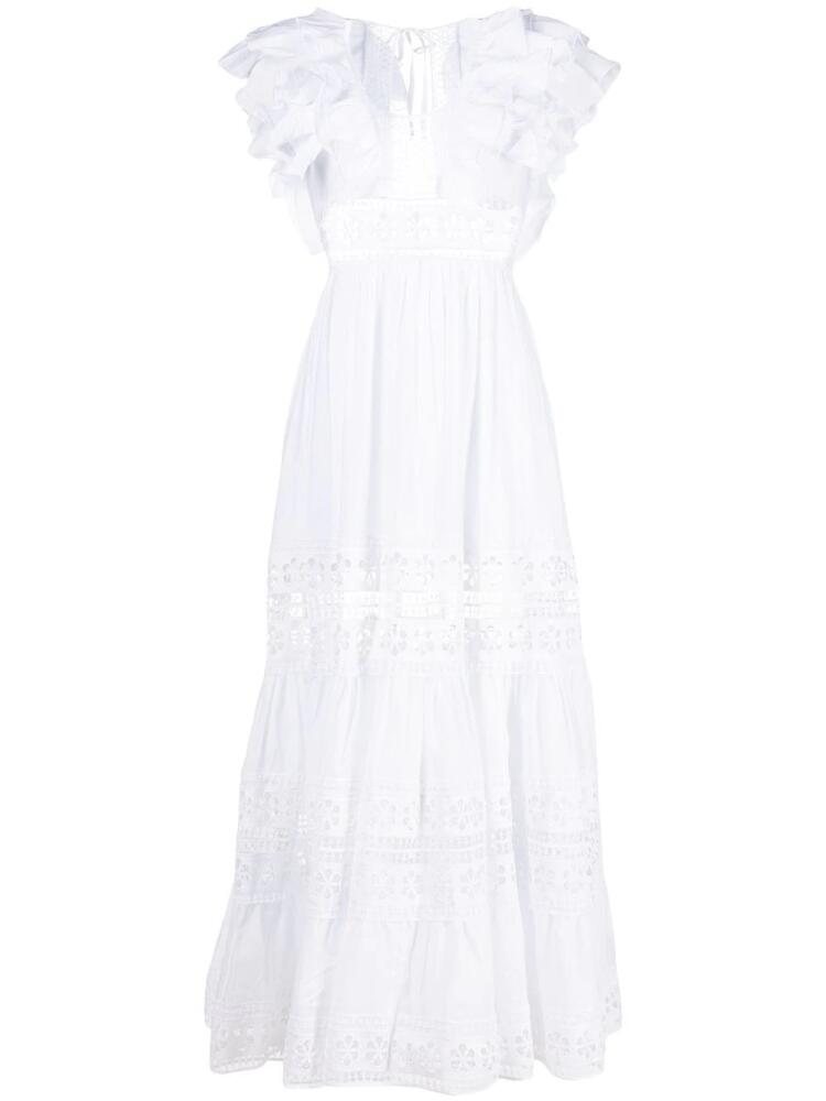 Charo Ruiz Ibiza long lace-detail cotton dress - White Cover