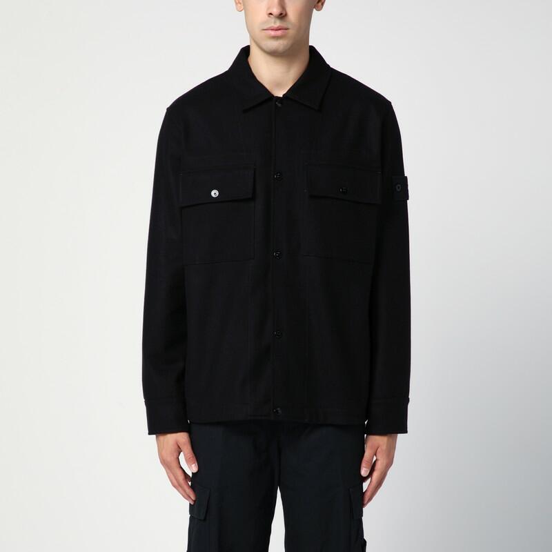 Stone Island Black overshirt in wool Cover