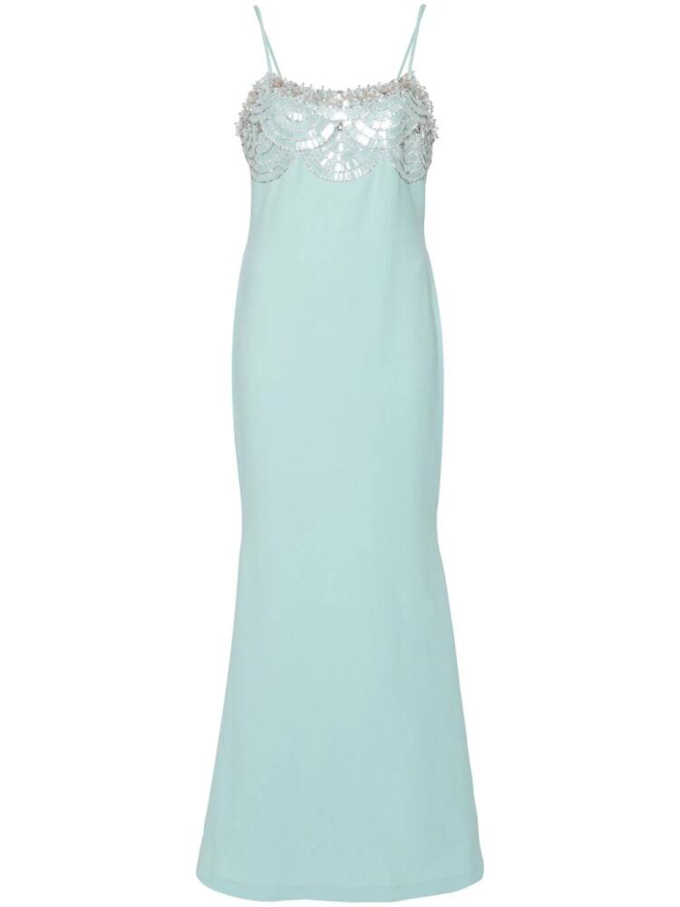 Amen crystal-embellishment crepe maxi dress - Green Cover