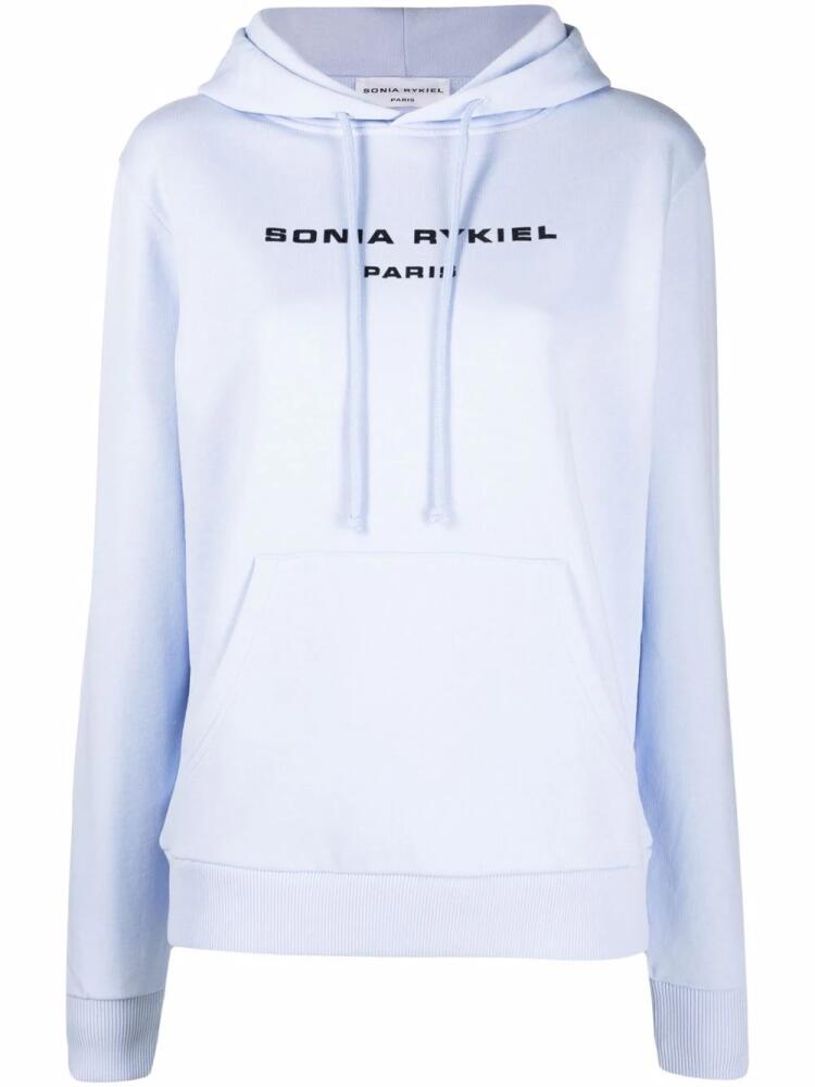 Sonia Rykiel logo-print cotton hoodie - Blue Cover