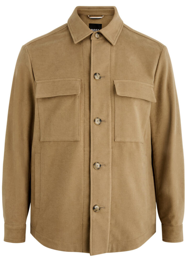 Boss Brushed Cotton Overshirt - Beige Cover