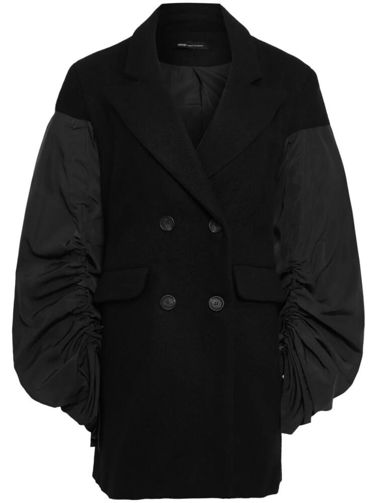 Uma | Raquel Davidowicz Glicina gathered coat - Black Cover