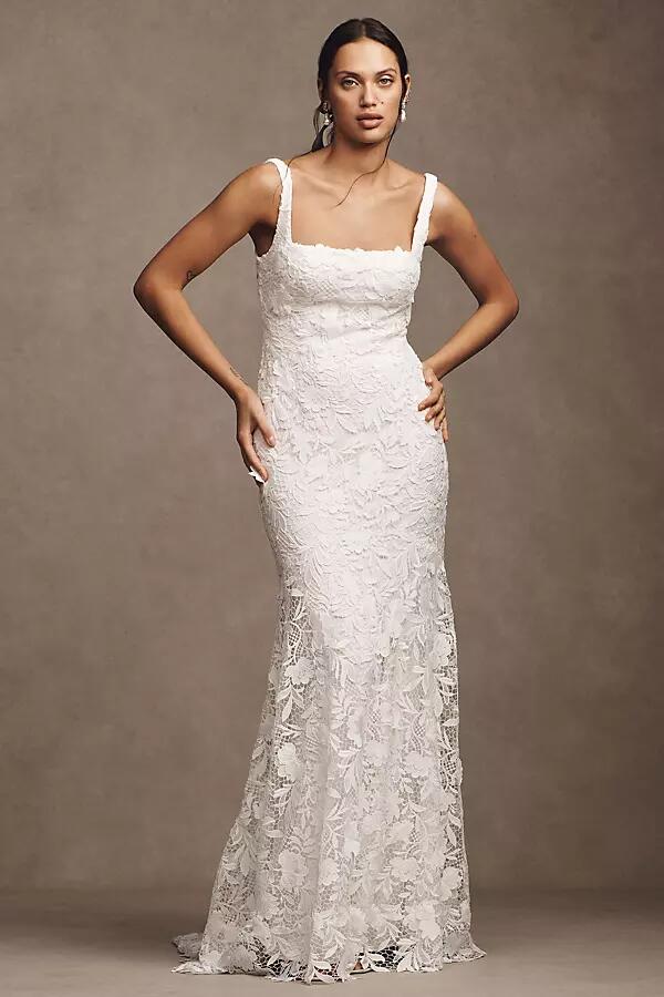 Jenny by Jenny Yoo Greta Square-Neck Lace Wedding Gown Cover