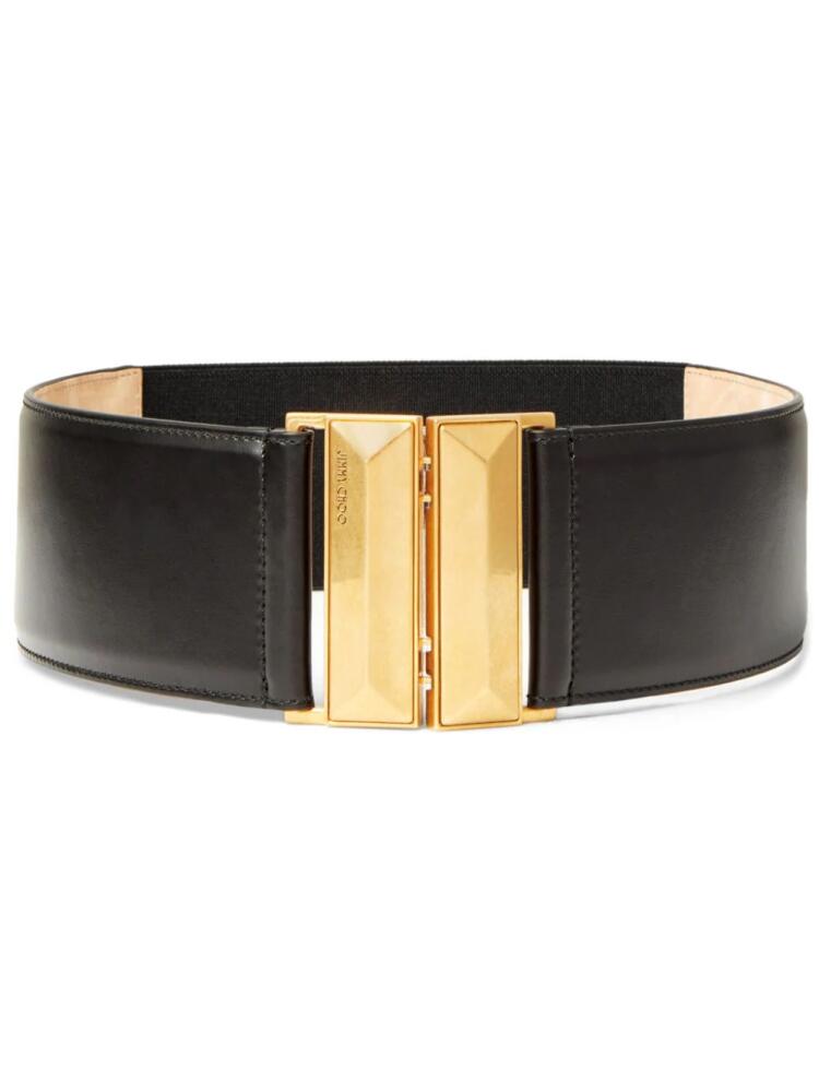 Jimmy Choo logo-engraved leather belt - Black Cover