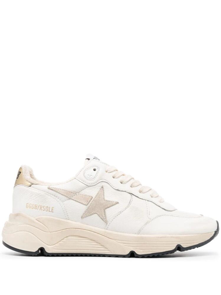 Golden Goose logo-print leather sneakers - White Cover