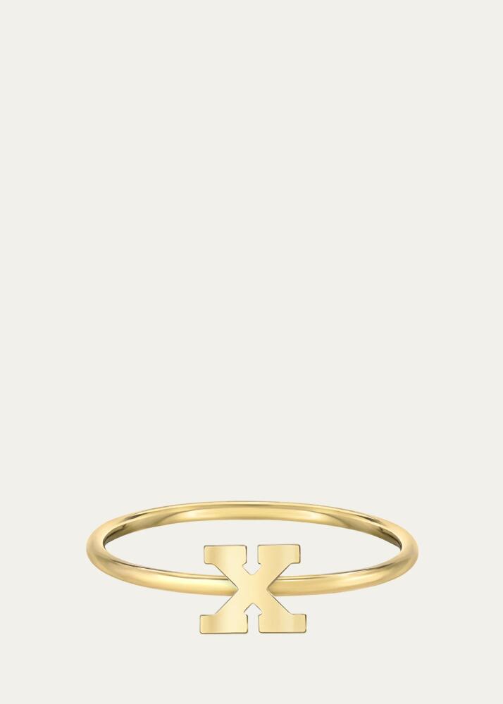 Zoe Lev Jewelry 14K Yellow Gold Initial A Ring Cover