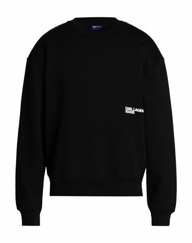 Karl Lagerfeld Jeans Klj Karl Sweat Man Sweatshirt Black Organic cotton, Polyester Cover