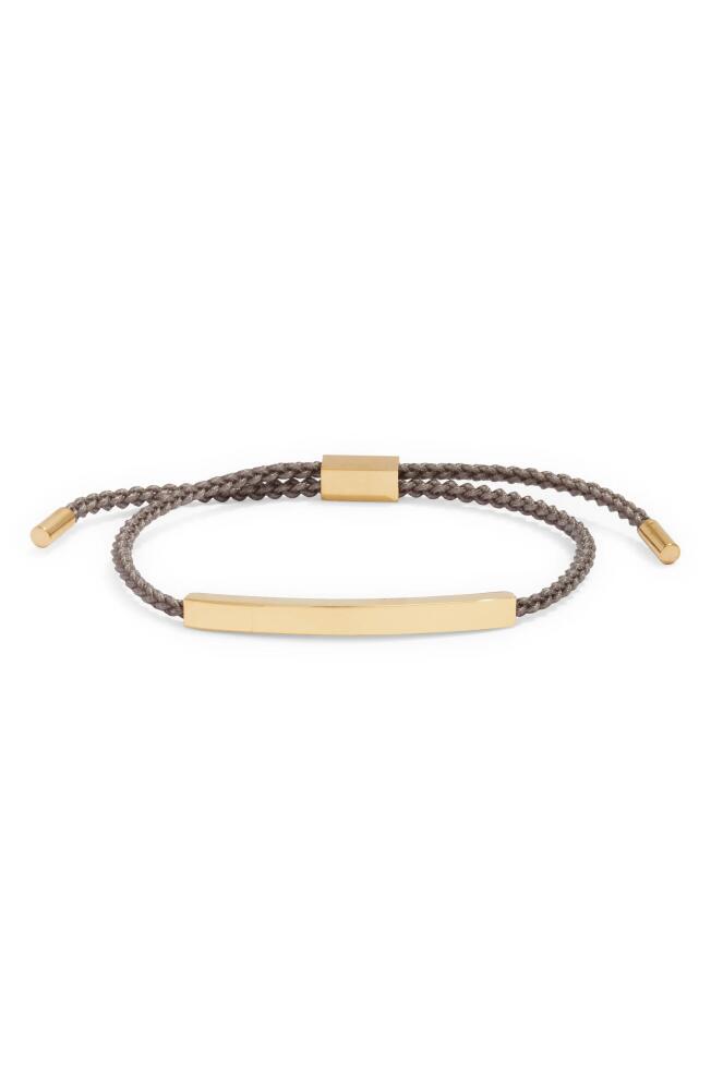 CLIFTON WILSON Braided Bar Charm Slider Bracelet in Grey/gold Cover