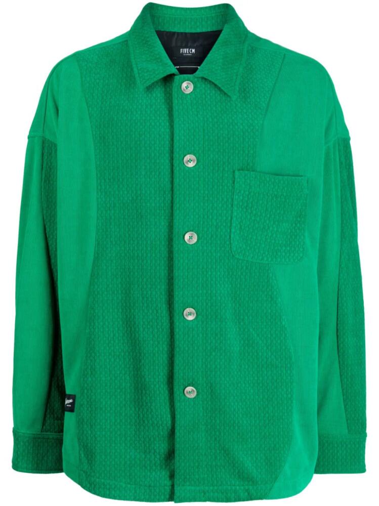 FIVE CM corduroy-detail long-sleeve shirt - Green Cover