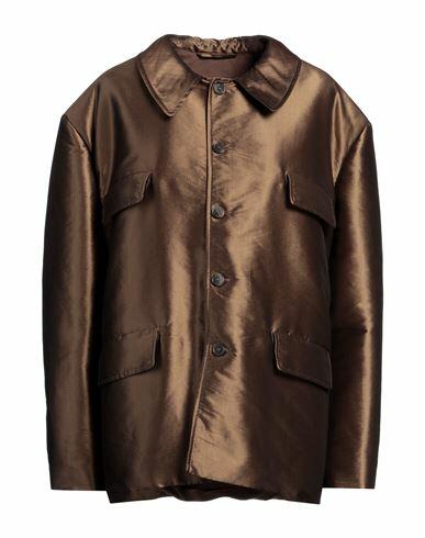 Maison Margiela Woman Overcoat & Trench Coat Bronze Polyester, Silk Cover