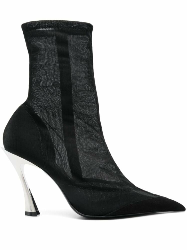 Mugler 95mm mesh fang boots - Black Cover