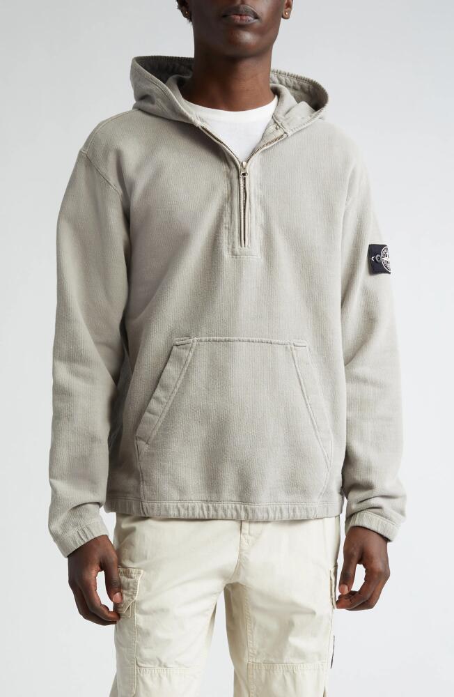 Stone Island Felpa Half Zip Hoodie in Dust Cover