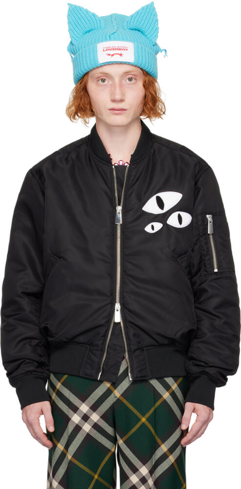 Charles Jeffrey LOVERBOY Black Varsity Bomber Jacket Cover