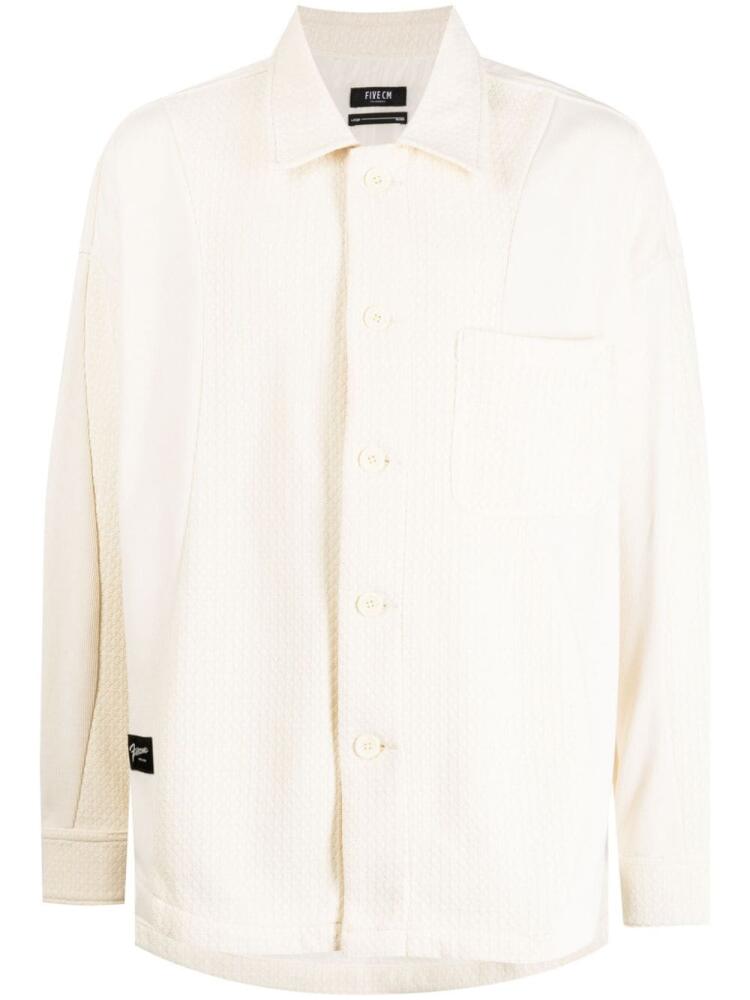 FIVE CM corduroy-detail long-sleeve shirt - White Cover