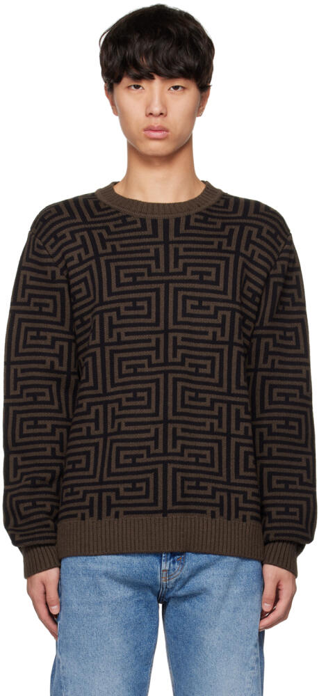 Saturdays NYC Brown Greg Geo Sweater Cover