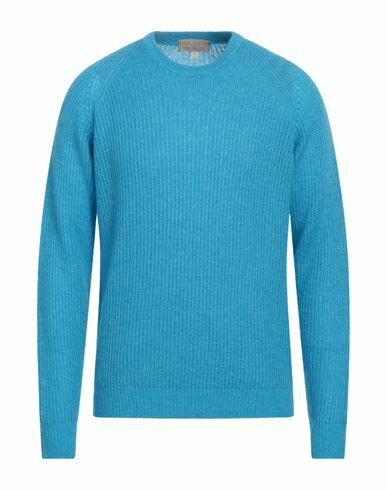 120% Lino Man Sweater Azure Mohair wool, Polyamide, Linen, Cashmere, Wool Cover