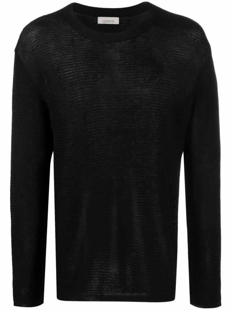 Laneus long-sleeve knit sweater - Black Cover