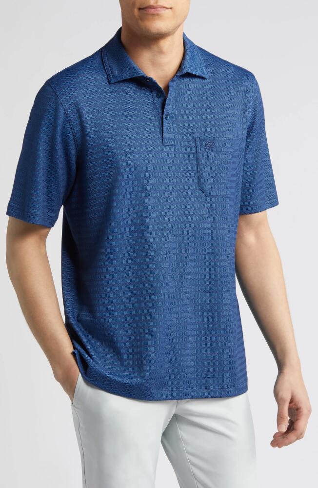 Johnston & Murphy XC4 Geo Jacquard Performance Pocket Polo in Navy/blue Cover