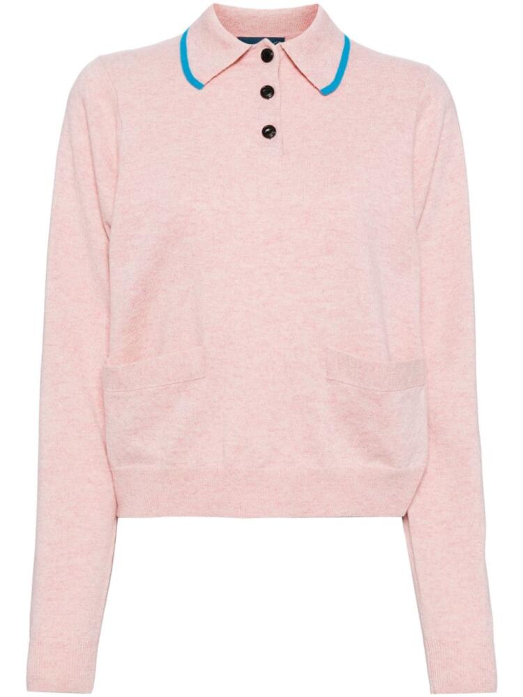 Kolor long-sleeved wool polo top - Pink Cover