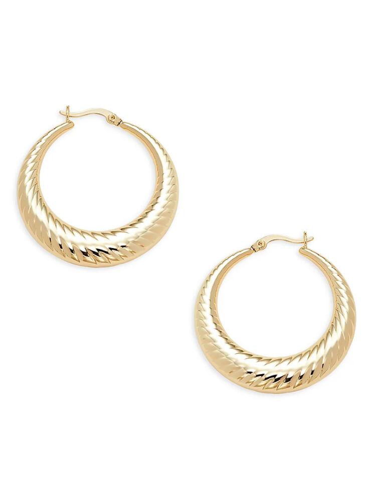 Sterling Forever Women's Delia 14K Goldplated Stainless Steel Hoop Earrings Cover