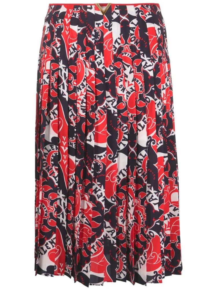 Valentino Garavani Archive Manifesto pleated skirt - Red Cover