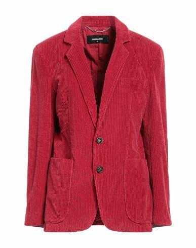 Dsquared2 Woman Blazer Red Cotton, Elastane, Calfskin Cover