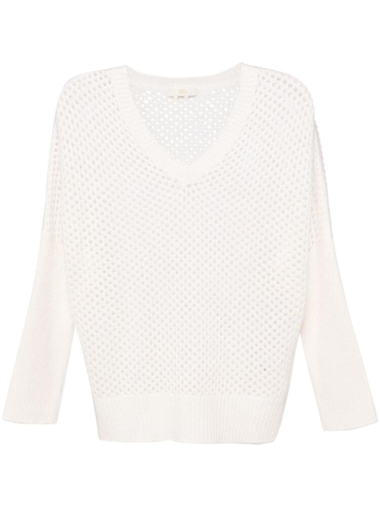 Fedeli Locri open-knit jumper - White Cover