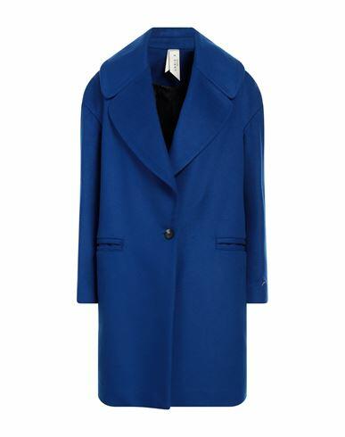 Annie P. Woman Coat Bright blue Virgin Wool, Polyamide, Cashmere Cover