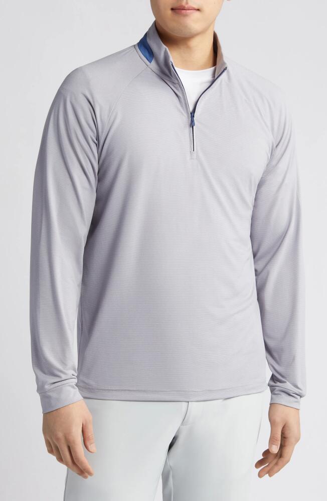 johnnie-O Steffen Pinstripe Half Zip Performance Pullover in Seal Cover