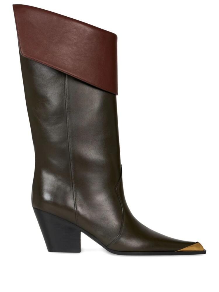 ETRO leather mic-calf boots - Green Cover