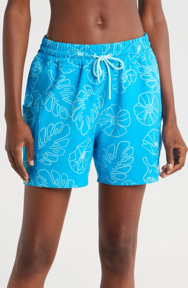 TomboyX 5-Inch Reversible Board Shorts in Keep Palm Cover