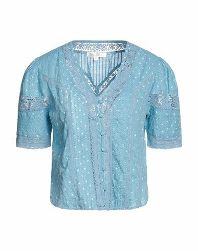 Loveshackfancy Woman Shirt Sky blue Cotton Cover