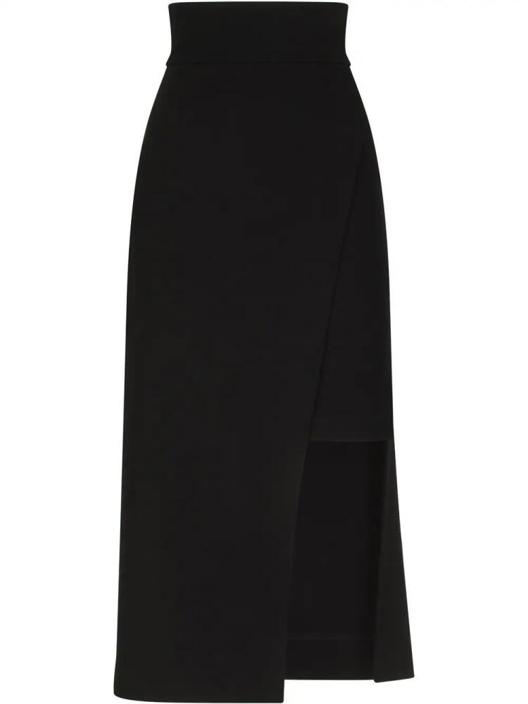 Dolce & Gabbana asymmetric jersey midi skirt - Black Cover