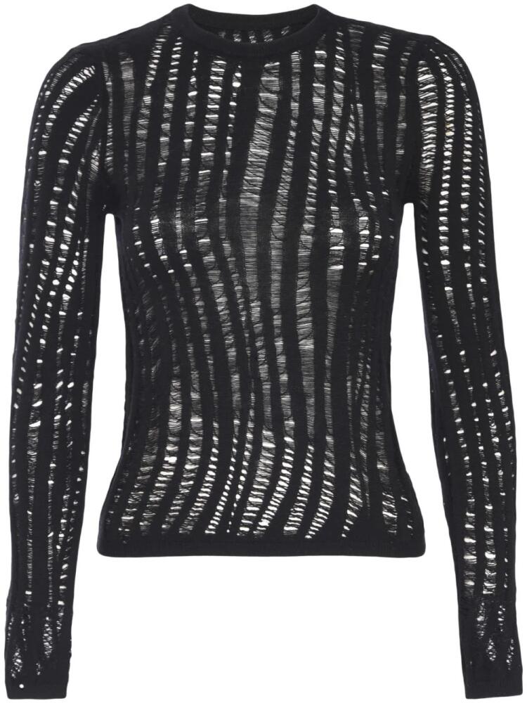 RTA open-knit long-sleeved top - Black Cover