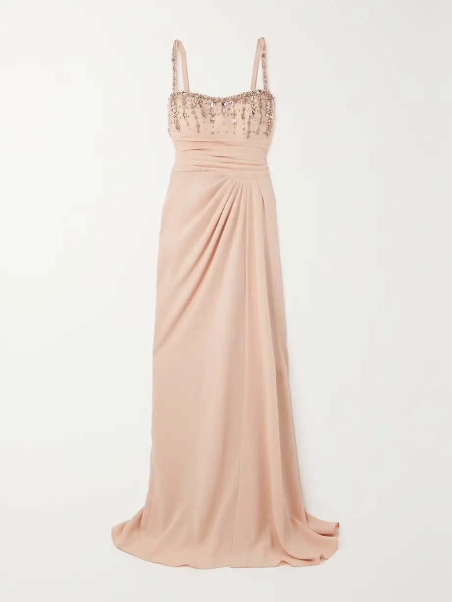 Zuhair Murad - Crystal-embellished Draped Cady Gown - Cream Cover