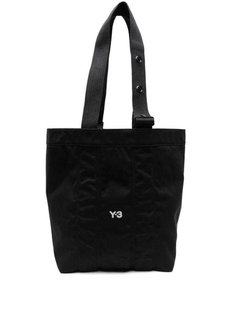 Y-3 logo-embroidered canvas tote bag - Black Cover