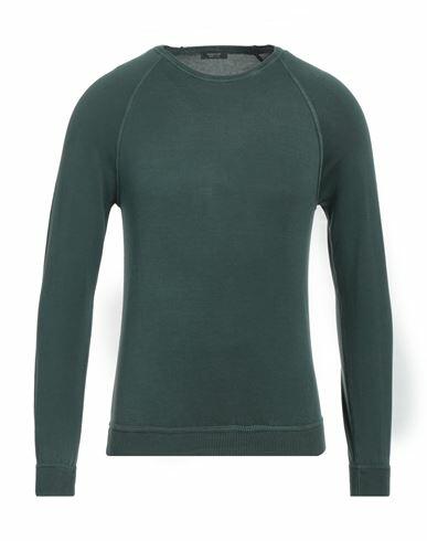 Rossopuro Man Sweater Dark green Cotton Cover