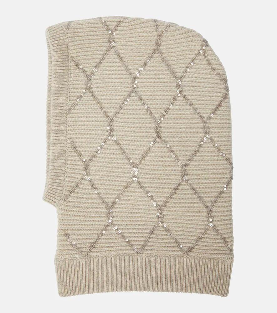 Brunello Cucinelli Sequined cashmere hood Cover