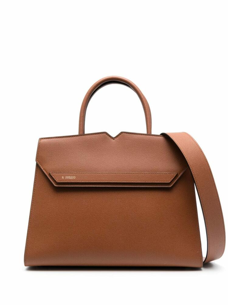 Valextra Duetto leather tote bag - Brown Cover