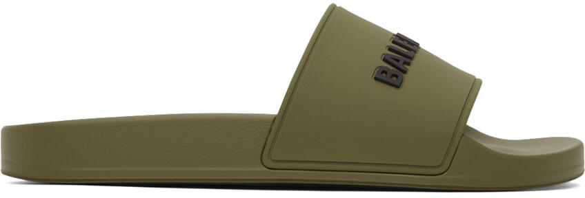 Balenciaga Khaki Pool Slides Cover