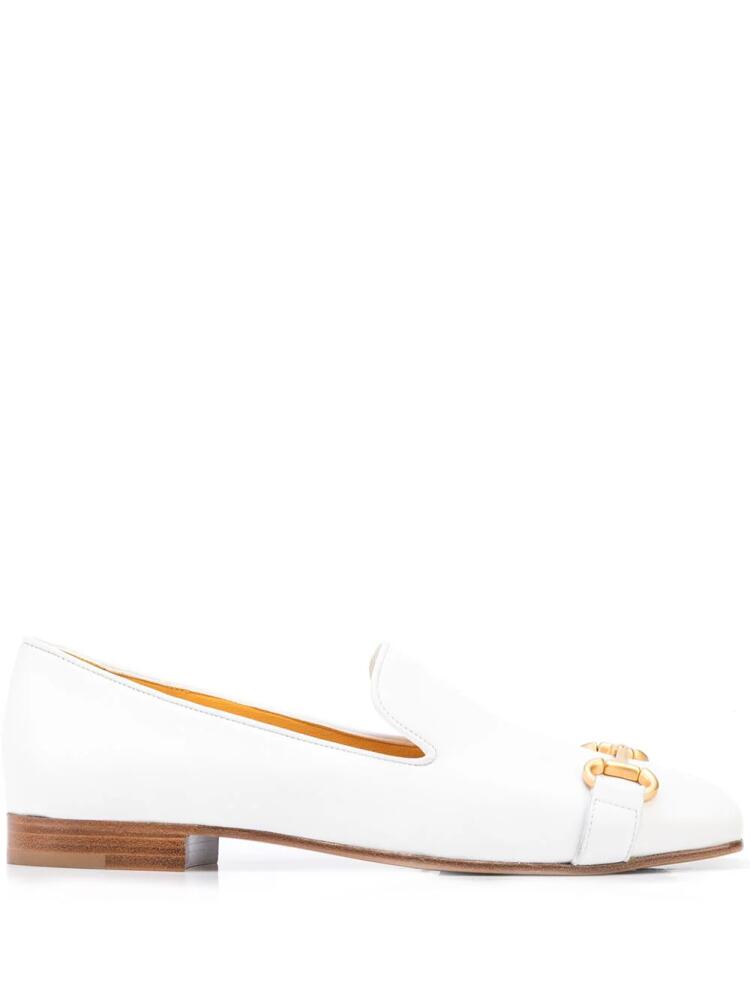 Madison.Maison square-toe horsebit loafers - White Cover